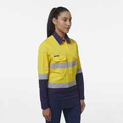 KingGee Women Workcool Vented Closed Front Reflective Shirt K44230- Bannav S Bannav LLC 