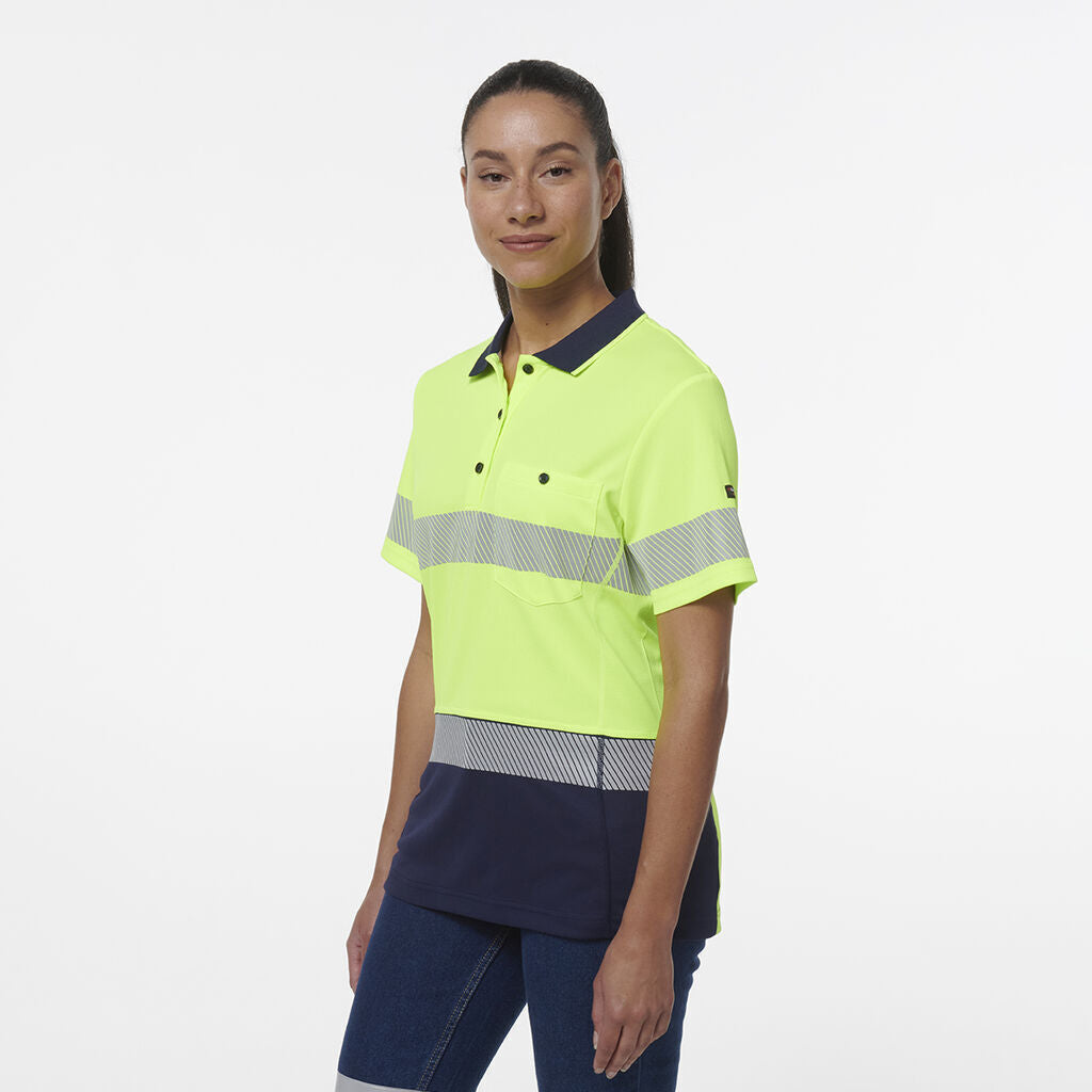 KingGee Womens Workcool Hyperfreeze Spliced Polo With Segmented Tape K44224- Bannav S Bannav LLC 