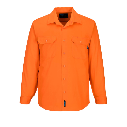 Portwest Hi-Vis Regular Weight Long Sleeve Shirt Breathable Polo Shirt MS988- Bannav S Bannav LLC 