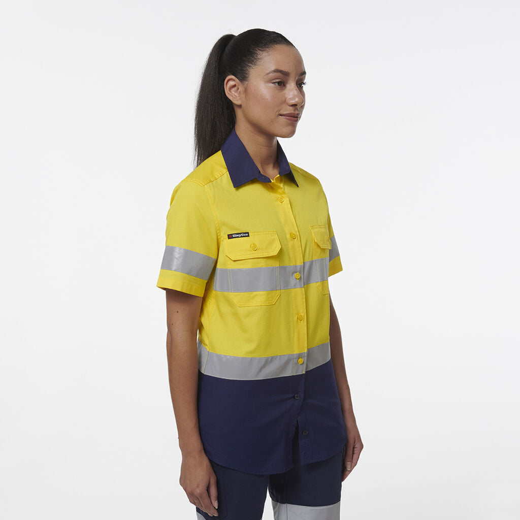 KingGee Womens Workcool Vented Reflective Short Sleeve Shirt K44229- Bannav S Bannav LLC 