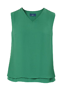 NNT Womens Discontinues Double Georgette V Neck Layrd BLS Short Sleeve CAT9XN- Bannav S Bannav LLC 