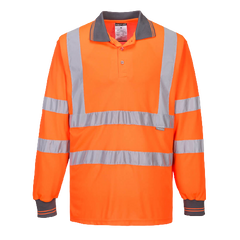 Portwest Hi-Vis Long Sleeved Polo 2 Tone Reflective Taped Work Safety S277- Bannav S Bannav LLC 