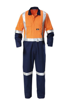 Mens Hard Yakka Hi-Vis Taped Cotton Safety Coverall Overalls Workwear Y00262- Bannav S Bannav LLC 