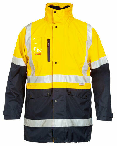 Hard Yakka Mens HiVis 4 in 1 Taped Jacket Reversible Jacket All Season Y06057- Bannav S Bannav LLC 