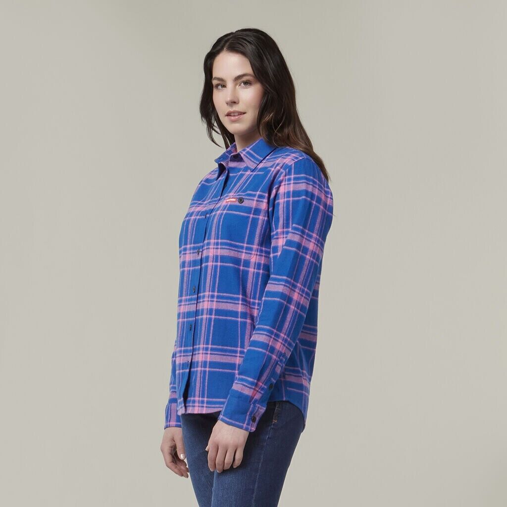 HARD YAKKA Women's Fit Check Flannie Shirt Relaxed Fit Smart Stylish Y08744- Bannav S Bannav LLC 