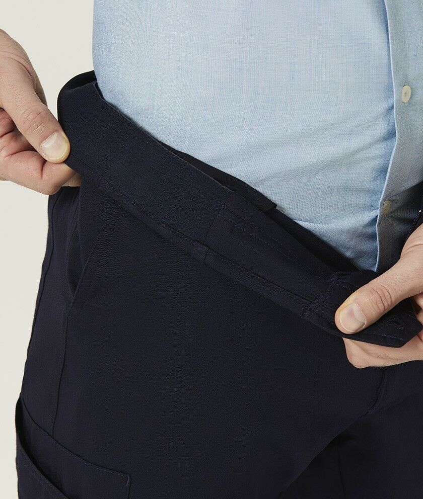 Mens NNT P/V Gaberdine Flex Waist Cargo Pants Navy Slim Leg Business Work CATCKH- Bannav S Bannav LLC 
