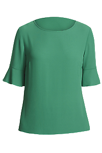 NNT Womens Fluted Sleeve Top Classic Fit round Neck Blouse CATU5T- Bannav S Bannav LLC 