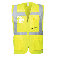 Portwest Berlin Executive Vest Hi Vis Front Zip Open Reflective Work Safety S476- Bannav S Bannav LLC 