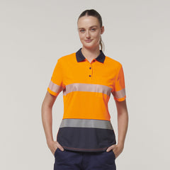 Hard Yakka Womens Safety Work Short Sleeve HI VIS Taped Polo Y08602- Bannav S Bannav LLC 