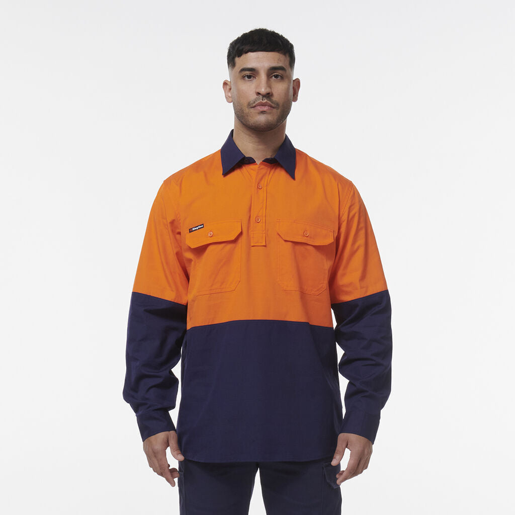 KingGee Mens Workcool Vented Closed Front Spliced Shirt K54011- Bannav S Bannav LLC 