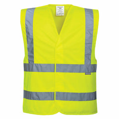 Portwest Mens Hi-Vis Two Band & Brace Vest Reflective Lightweight Work C470- Bannav S Bannav LLC 