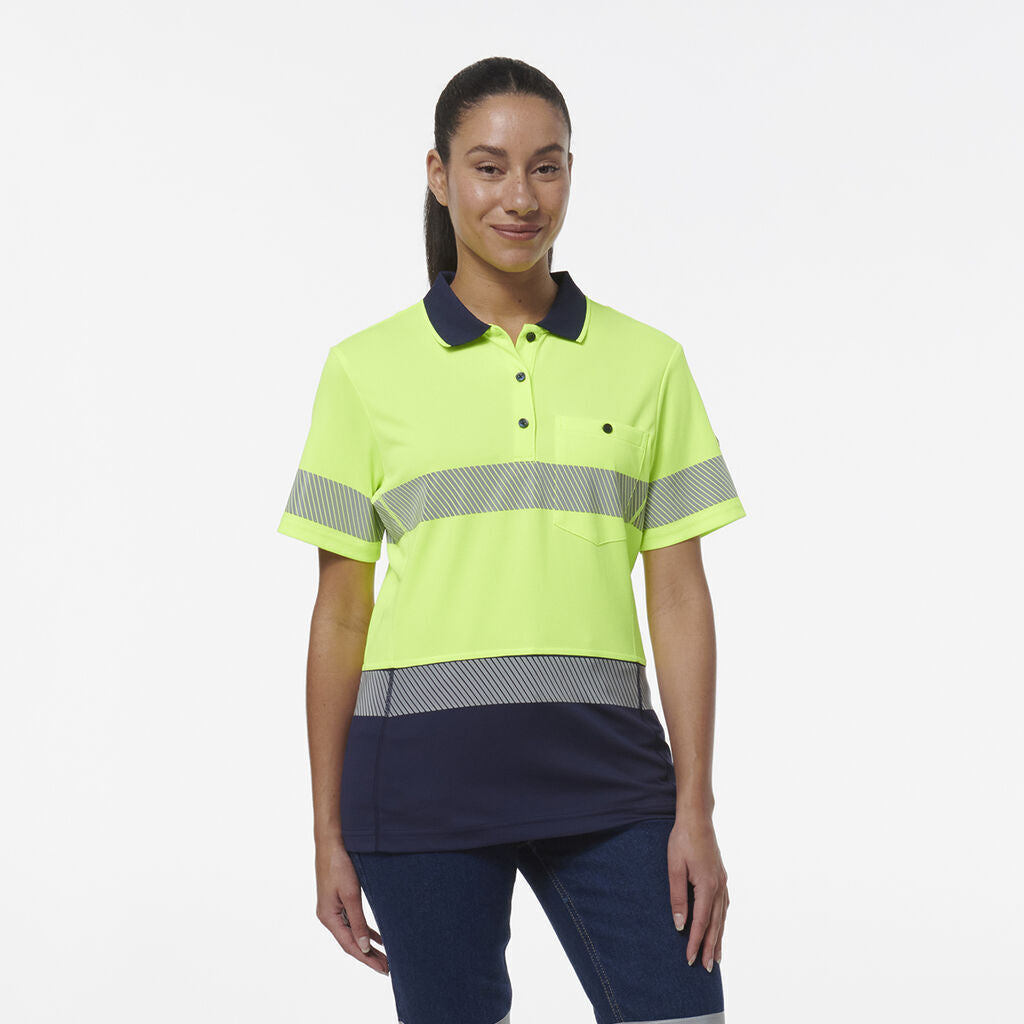 KingGee Womens Workcool Hyperfreeze Spliced Polo With Segmented Tape K44224- Bannav S Bannav LLC 