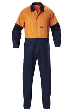 Hard Yakka Hi-Vis 2 Tone Work Phone Cotton Drill Coverall Overalls Y00270- Bannav S Bannav LLC 