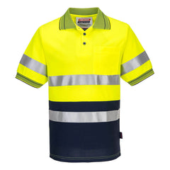 Portwest Mens Prime Mover Short Sleeve Micro Mesh Polo Taped Hi-Vis Work MP510- Bannav S Bannav LLC 