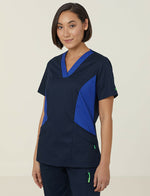 NNT Womens Nightingale V Neck Contrast Scrub Top Nurse Workwear Comfort CATULL- Bannav S Bannav LLC 