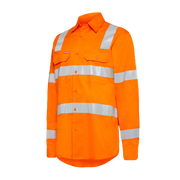 Hard Yakka Womens Foundation Biomotion HiVis Taped Reflective Work Shirt Y08420- Bannav S Bannav LLC 
