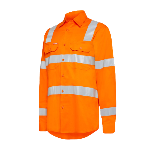Hard Yakka Womens Foundation Biomotion HiVis Taped Reflective Work Shirt Y08420- Bannav S Bannav LLC 