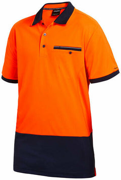 KingGee Men Workcool Hi-Vis Polo Short Sleeve Hyperfreeze Shirt Top Work K54845- Bannav S Bannav LLC 