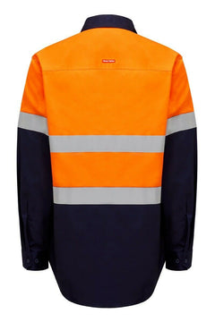 Hard Yakka Mens Core Hi-Vis Job Site Safety Tough Cotton Work Shirt Taped Y04615- Bannav S Bannav LLC 