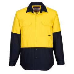 Portwest Hi-Vis Two Tone Regular Weight Long Sleeve Shirt Work Safety MS901- Bannav S Bannav LLC 