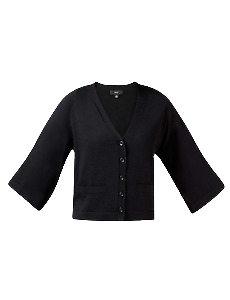 NNT Womens Wide Sleeve Cropped Knit Cardigan Boxy Button Shirt CAT5CA- Bannav S Bannav LLC 