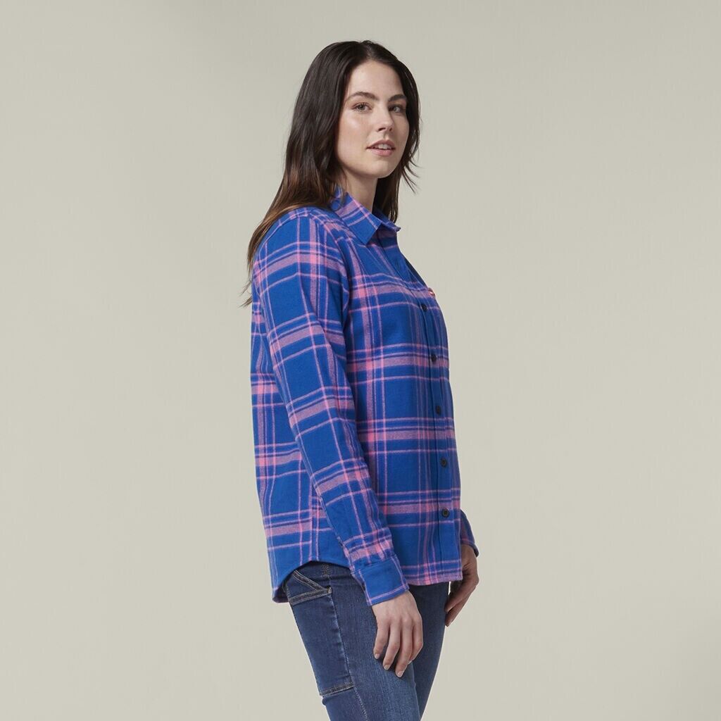 HARD YAKKA Women's Fit Check Flannie Shirt Relaxed Fit Smart Stylish Y08744- Bannav S Bannav LLC 