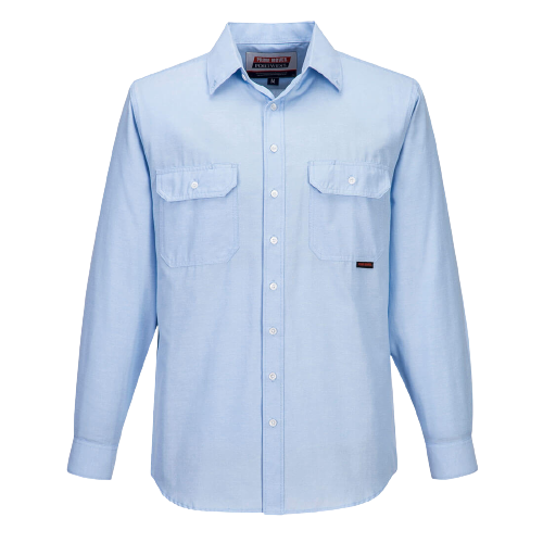 Portwest Sydney Shirt, Long Sleeve, Light Weight Poly Cotton Button Shirt MS868- Bannav S Bannav LLC 