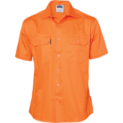 DNC Workwear Mens Cotton Drill Safety Shirt Short Sleeve Comfortable  3201- Bannav S Bannav LLC 