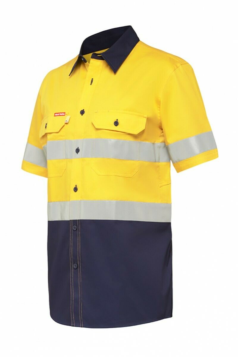 Hard Yakka Short Sleeve Work Shirt Hi-Vis Tape KoolGear Summer Vent Y07735- Bannav S Bannav LLC 