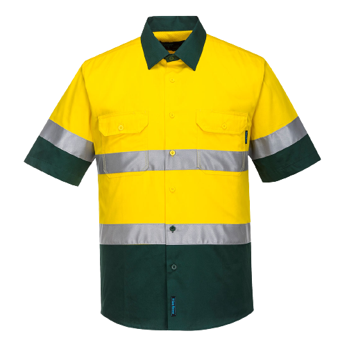 Portwest Hi-Vis Two Tone Lightweight Short Sleeve Shirt with Tape Safety MA802- Bannav S Bannav LLC 