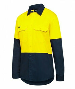 KingGee Mens Stretch Spliced Shirt Comfort Work Safety Cotton Hi-Vis Hem K04035- Bannav S Bannav LLC 