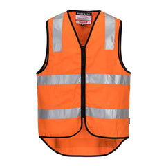 Portwest Mens Hi-Vis 100% Cotton Day Or Night Vest Reflective Lightweight MW338- Bannav S Bannav LLC 