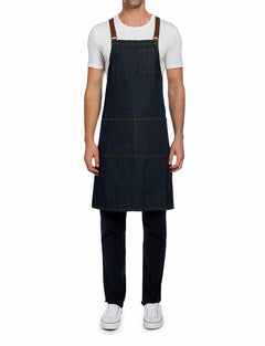 NNT Unisex Chef Memphi Cross Back Denim Apron Work Safety Tough Durable CATK2M- Bannav S Bannav LLC 