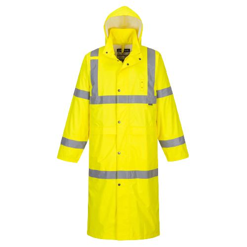 Portwest Hi-Vis Coat 122cm Waterproof Reflective Taped Work Safety H445- Bannav S Bannav LLC 