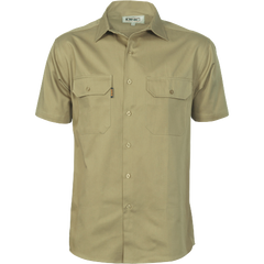 DNC Workwear Mens Cotton Drill Safety Shirt Short Sleeve Comfortable  3201- Bannav S Bannav LLC 