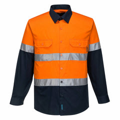 Portwest Mens Prime Mover Taped Hi-Vis Lightweight Long Sleeve Shirt Work MA801- Bannav S Bannav LLC 