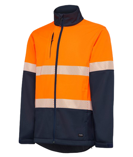 KingGee Mens Hi Vis Softshell Jacket 3 Layer Warm Fleece Comfort Work K05002- Bannav S Bannav LLC 
