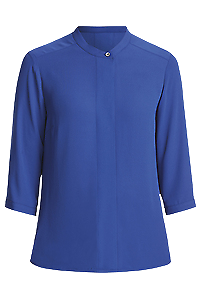 NNT Womens Anti Stain Georgette 3/4 Sleeve Blouse Mandarin Collar Classic CATU5W- Bannav S Bannav LLC 