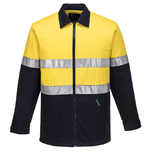 Portwest Quilt Padded Cotton Drill Jacket 2 Tone Reflective Work Safety MJ987- Bannav S Bannav LLC 