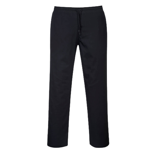 Portwest Drawstring Pants Lightweight Comfortable Black Chef Pant C070- Bannav S Bannav LLC 