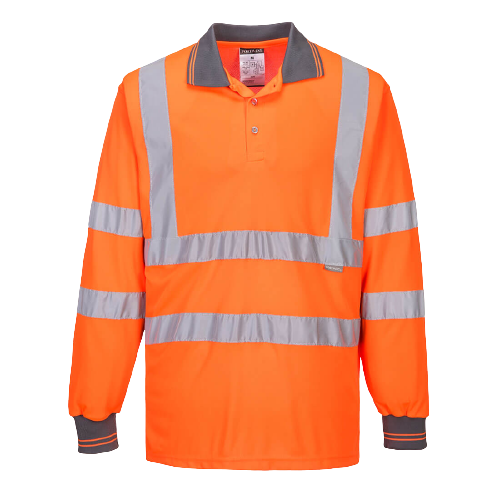 Portwest Hi-Vis Long Sleeved Polo 2 Tone Reflective Taped Work Safety S277- Bannav S Bannav LLC 