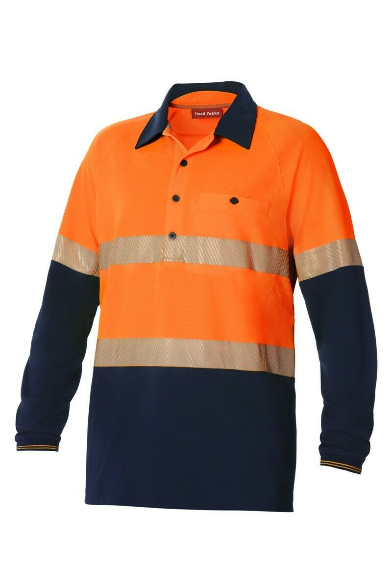 Hard Yakka Koolgear Hi-Vis 2 Tone Vented Tape Long Sleeve Work Shirt Y11379- Bannav S Bannav LLC 