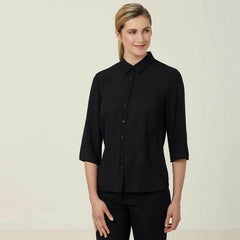 NNT Womens Business Georgie  3/4 Sleeve Pleat Back Formal Shirts Classic CATUKZ- Bannav S Bannav LLC 