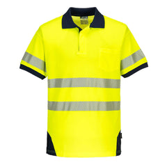 Portwest Mens PW3 Hi-Vis Polo Short Sleeve Cool Dry Comfy Taped Work Shirt T182- Bannav S Bannav LLC 