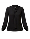 NNT Womens Formal Long Sleeve Tie Neck Blouse Soft Georgette Business CATUG4- Bannav S Bannav LLC 