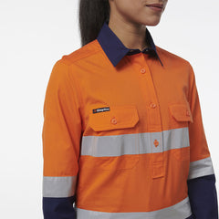 KingGee Women Workcool Vented Closed Front Reflective Shirt K44230- Bannav S Bannav LLC 