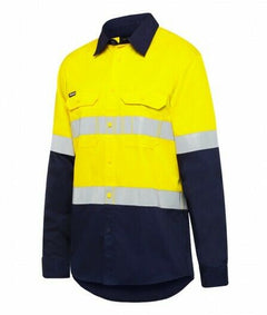 KingGee Mens Stretch Spliced Shirt Hi-Vis Tape Reflective Work Safety K04050- Bannav S Bannav LLC 