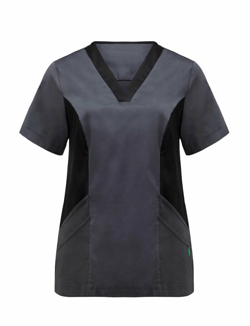 NNT Womens V-Neck Contrast Scrub Top Nurse Work Comfortable Uniform CATU5B- Bannav S Bannav LLC 