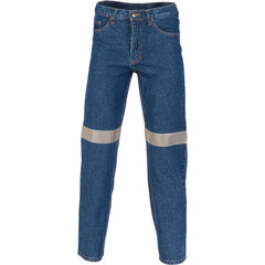 DNC Workwear Mens Relective Denim Jeans CSR R/Tape Comfortable Work 3327- Bannav S Bannav LLC 