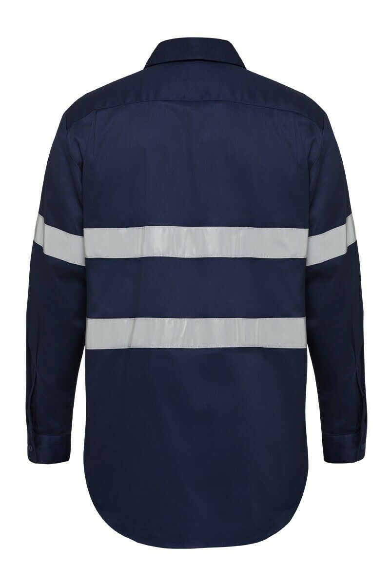 Hard Yakka Foundations Long Sleeve Taped Cotton Drill Work Shirt Y07227- Bannav S Bannav LLC 